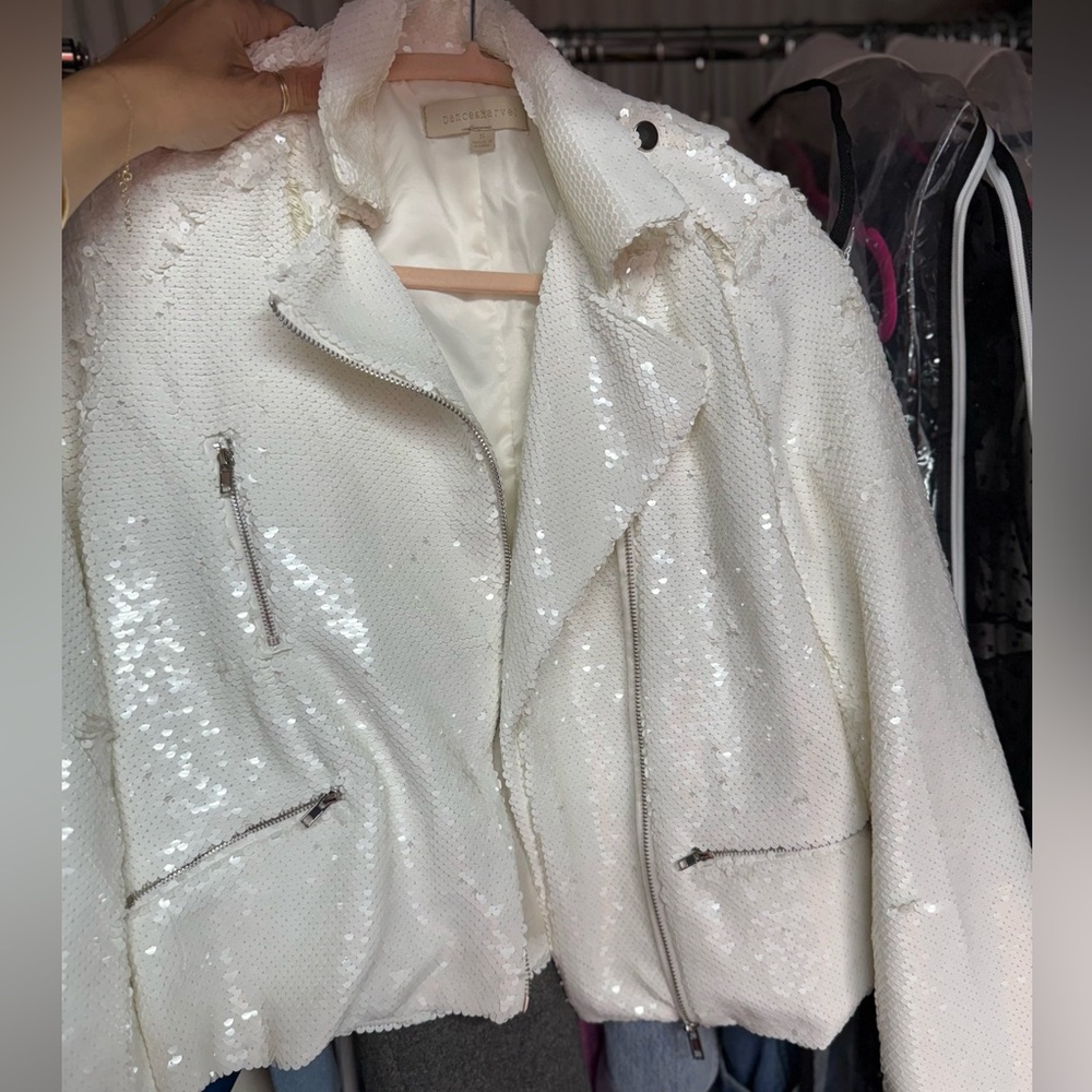 NWOT sequin moto jacket